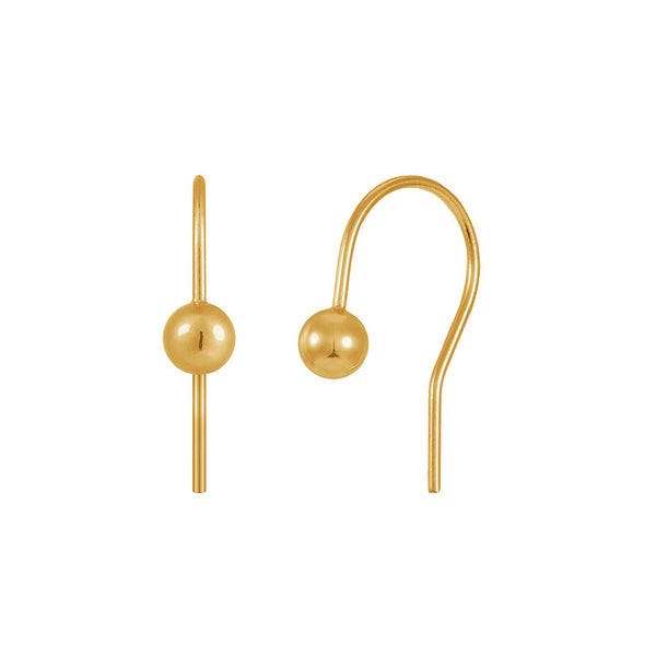 FE1943 925 Sterling Silver Open Ball Hook Earrings