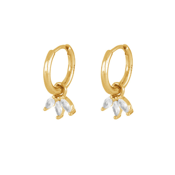 FE1904 925 Sterling Silver Trendy Marquise Cubic Zirconia Dangle Earring