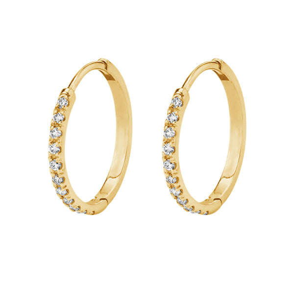 FE1739 925 Sterling Silver Cubic Zirconia Hoop Earring