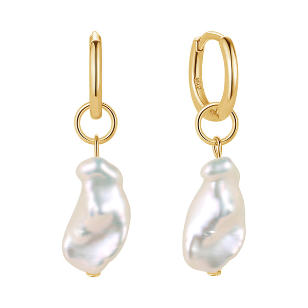 FE1708 925 Sterling Silver Baroque Pearl Earrings