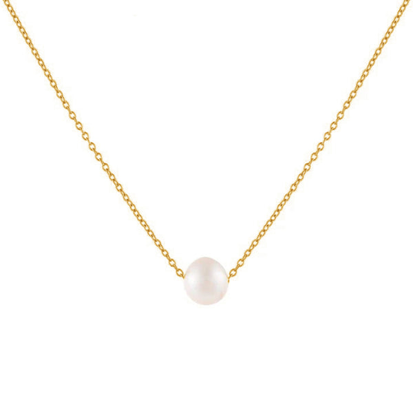 FX0537 925 Sterling Silver Single Pearl Necklace