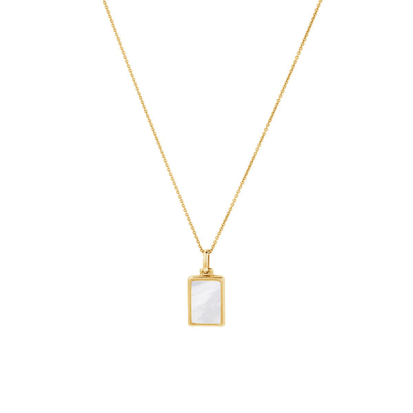 FX0504 Rectangle Pearl Pendant Necklace