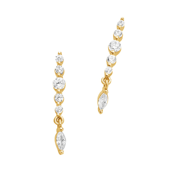 FE1917 925 Sterling Silver Minimalist Style CZ Stud Earring
