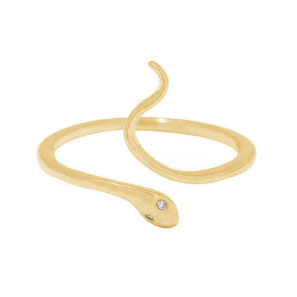 FJ0760 925 Sterling Silver Gold Vermeil Snake Ring