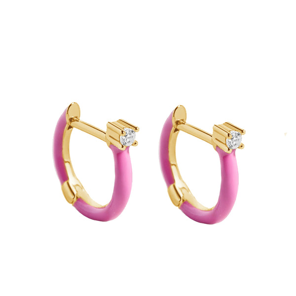 FE1562 925 Sterling Silver Zircon Colorful Hoop Earrings