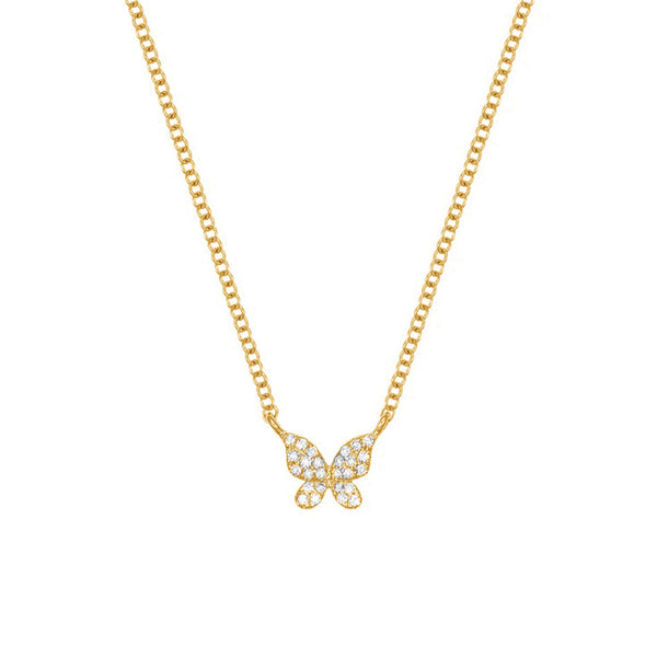 FX0470 925 Sterling Silver Butterfly Necklace