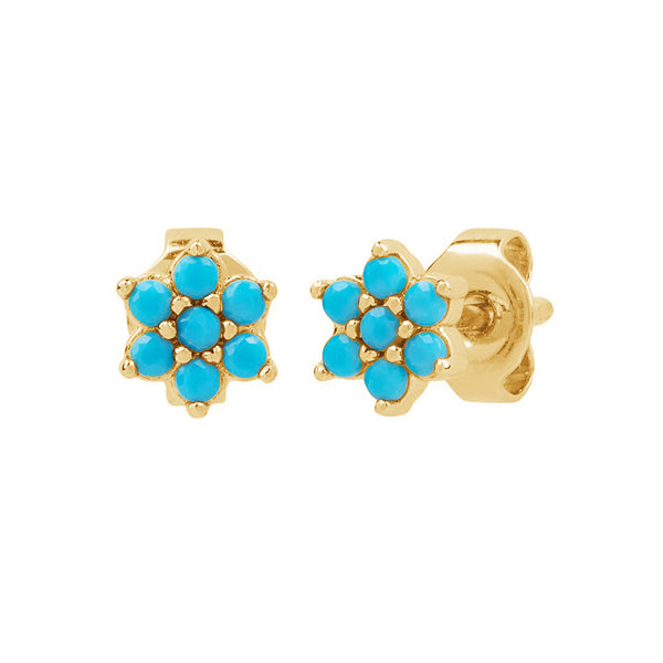 FE1614 Turquoise Flower Studs Earrings