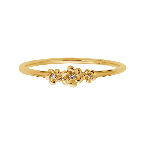 FJ0496 925 Sterling Silver Three Flower Ring