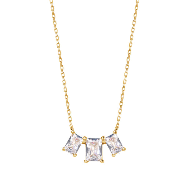 FX0852 925 Sterling Silver Tennis Tiro Cubic Zirconia Necklace