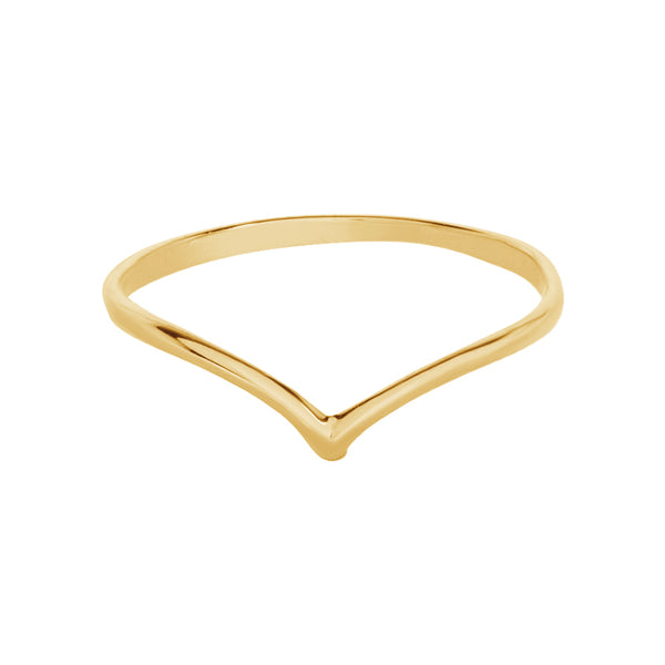 FJ0665 925 Sterling Silver Gold V Band Ring