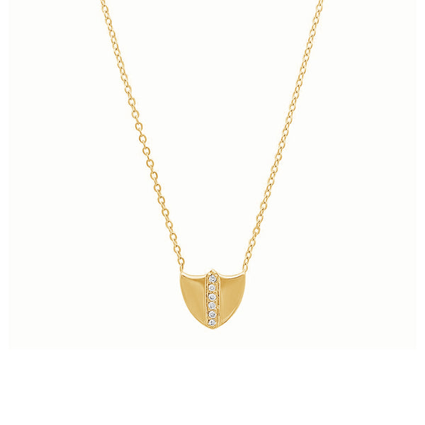 FX0557 925 Sterling Silver Shield Pendant Necklace