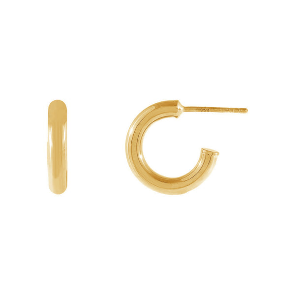 FE1756 925 Sterling Silver Solid Hoop Earring