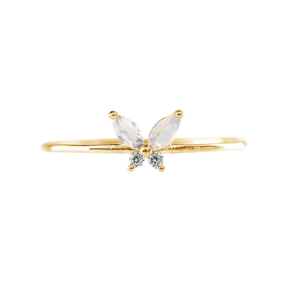 FJ0659 925 Sterling Silver Butterfly Cubic Zircon Ring