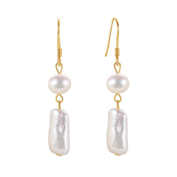 FE1690 925 Sterling Silver Freshwater Pearl Earring