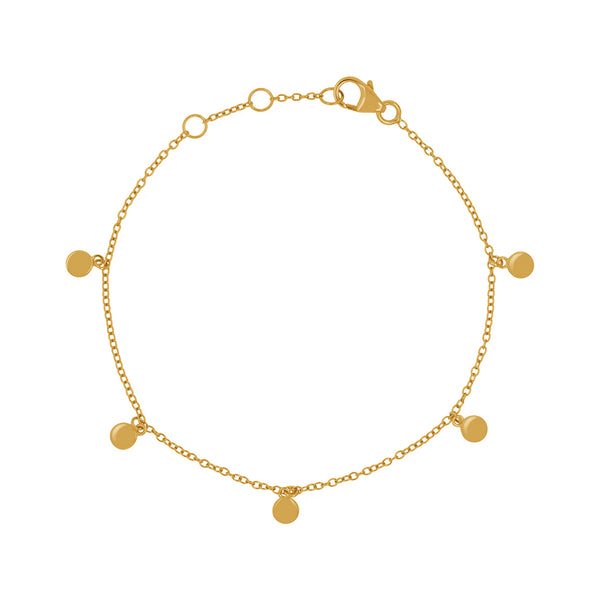 FS0168 925 Sterling Silver Five Disc Bracelet