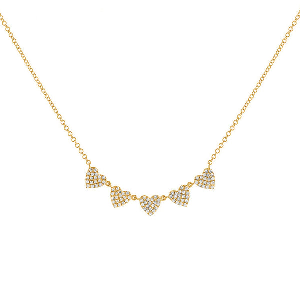 FX0717 925 Sterling Silver Cubic Zirconia Heart Necklace