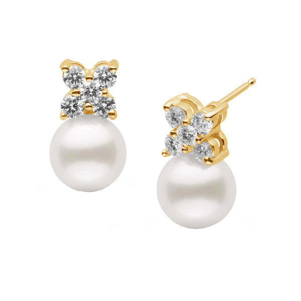 FE1478 925 Sterling Silver Naturalpearl Butterfly Stud Earring
