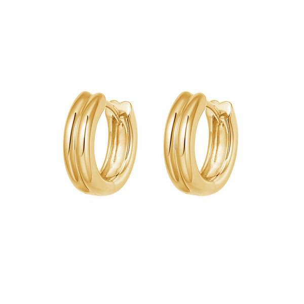 FE1667 925 Sterling Silver High Poblish Huggie Hoop Earrings