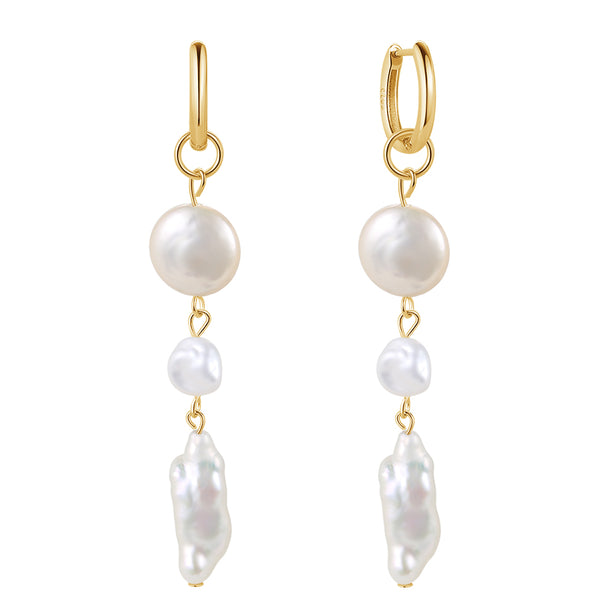 FE1706 925 Sterling Silver Natural Pearl Earrings