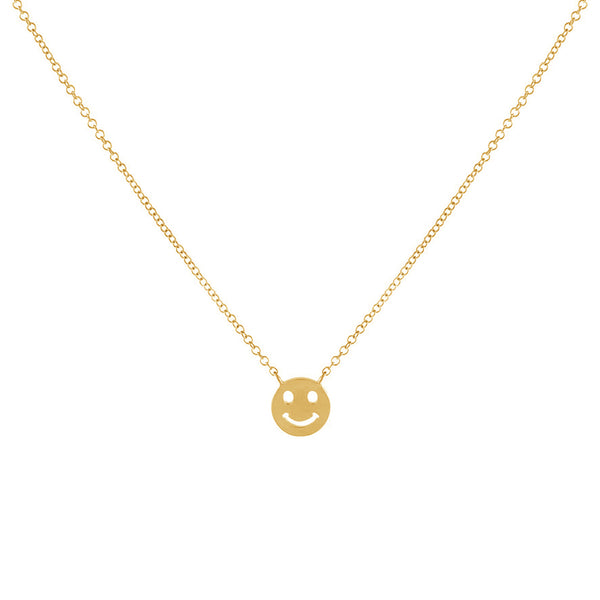 FX0710 925 Sterling Silver Smiley Face Chain Necklace