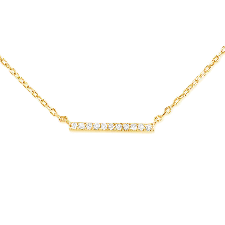 FX0288 925 Sterling Silver Diamonds Line Necklace