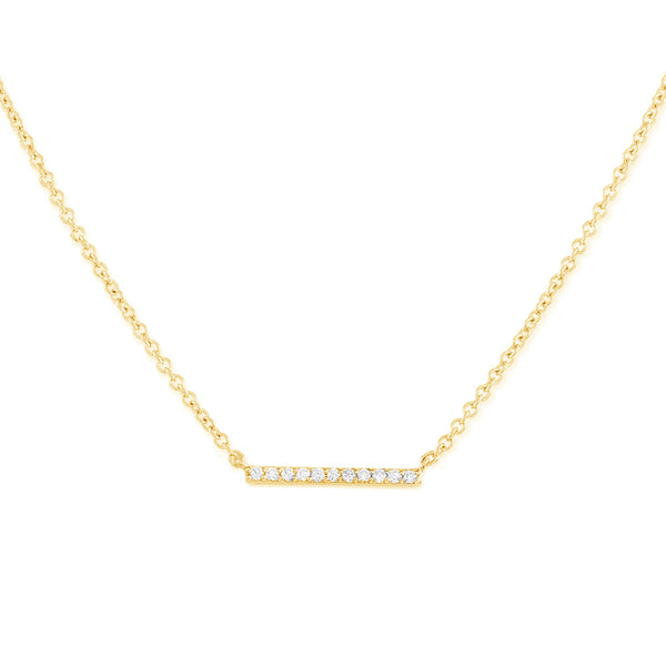 FX0288 925 Sterling Silver Diamonds Line Necklace