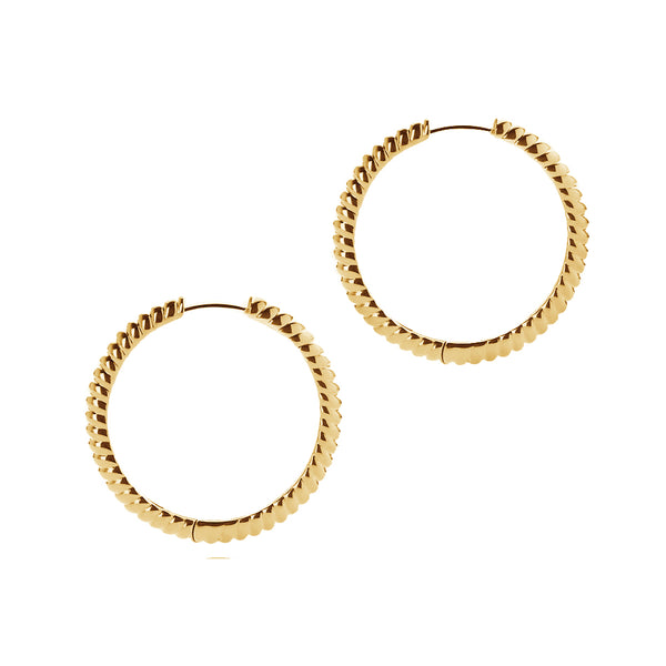 FE1983 925 Sterling Silver Classic Big Twist Hoop Earring For Women