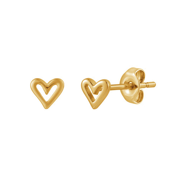 FE1984 925 Sterling Silver Mini Heart Stud Earrings For Women