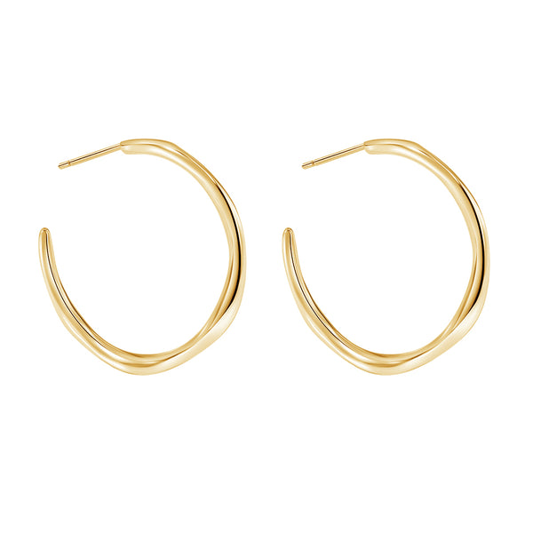 FE1972 925 Sterling Silver Minimalist Twist Hoops