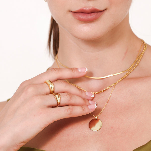 FJ0006 925 Sterling Silver Dome Ring