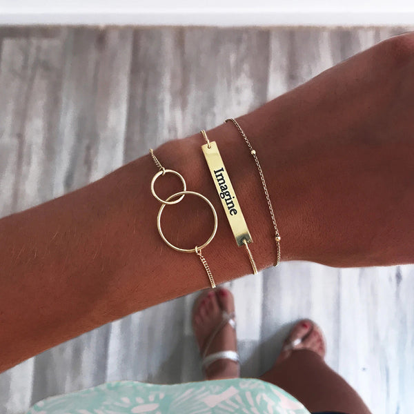 FS0082 925 Sterling Silver Connection Circle Bracelet