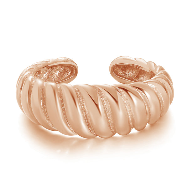 FJ0272 925 Sterling Silver Croissant Adjustable Ring