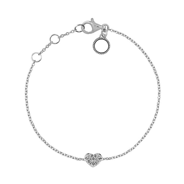 FS0018 925 Sterling Silver Zircon Heart bracelet