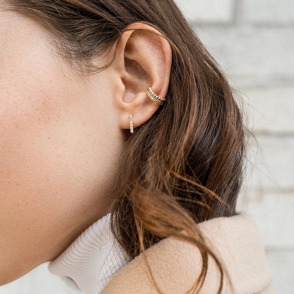 FE0250 925 Sterling Silver Mini Circle Ear Cuff