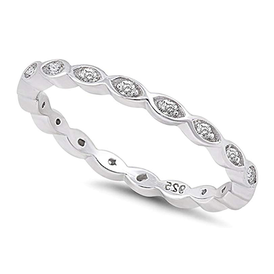 GG1027 925 Sterling Silver CZ Women Band Ring