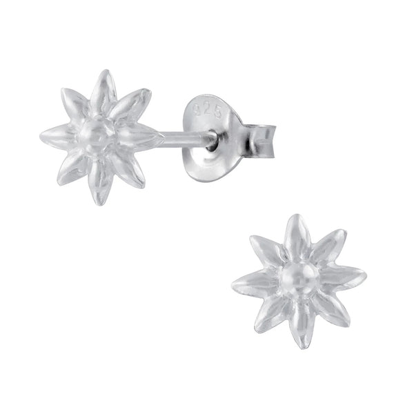 FE0102 925 Sterling Silver Petit Flower Stud Earrings