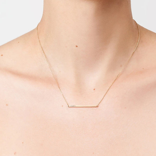 FX0070 925 Sterling Silver Lariat Bar Necklace