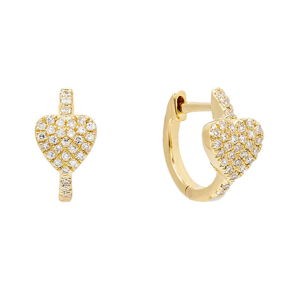 FE0517 925 Sterling Silver Heart Hoop Earrings