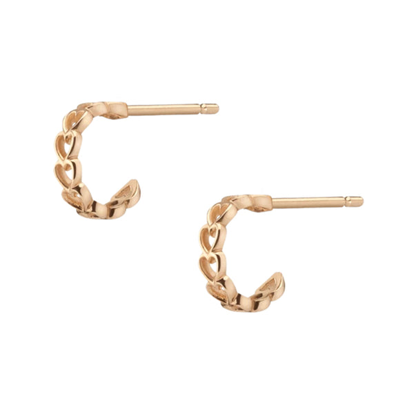 FE0257 925 Sterling Silver Infinity Heart Huggie Earrings