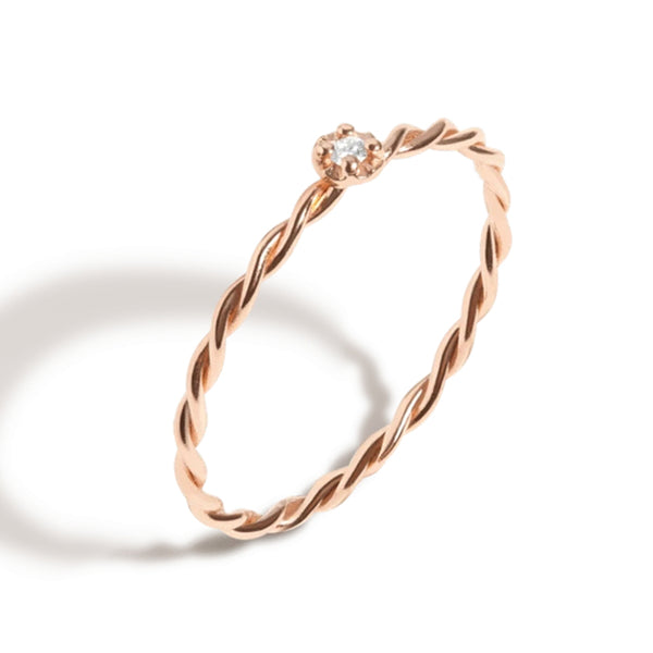 FJ0054 925 Sterling Silver Twist Diamond Ring