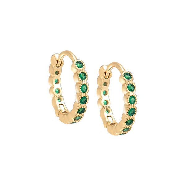 FE1995 925 Sterling Silver Classic Cubic Zirconia Huggie Hoop Earrings For Women