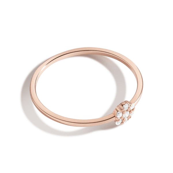 FJ0052 925 Sterling Silver Diamond Cluster Ring