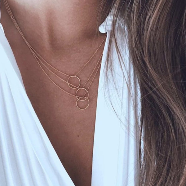 FX0182 925 Sterling Silver Simple Ring Necklace