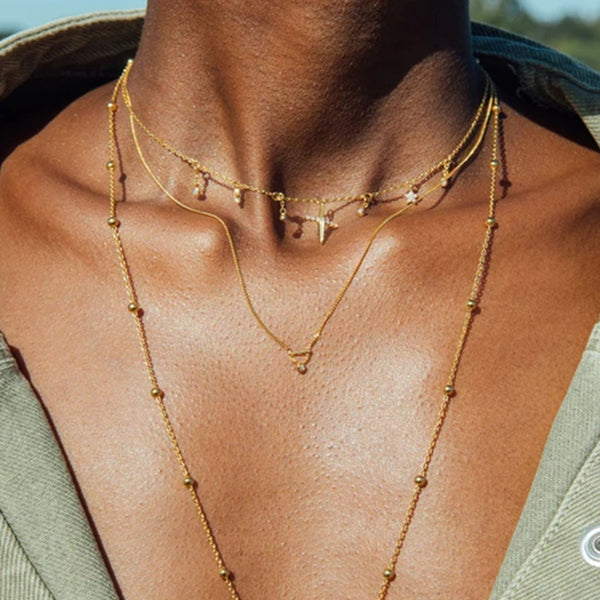 FX0043 925 Sterling Silver Diamond Bar Necklace