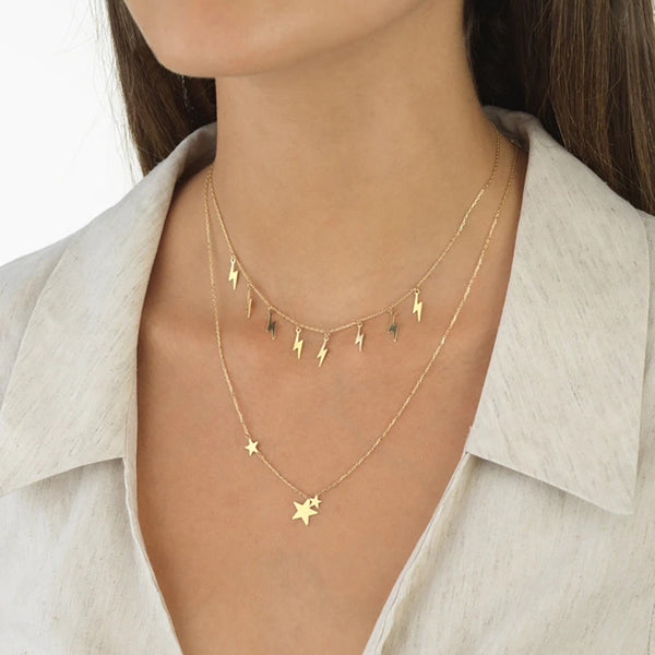 FX0224 925 Sterling Silver Mini Lightning Necklace