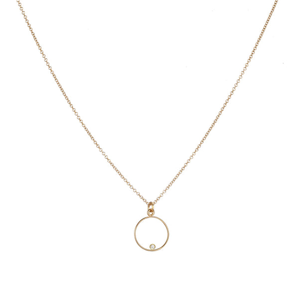 FX0007 925 Sterling Silver Circle Pendant Necklace