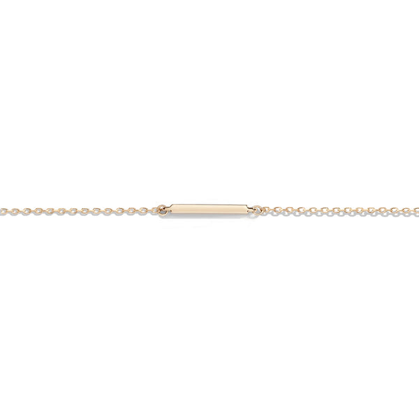 FS0005 925 Sterling Silver Midi Gold Bar Bracelet