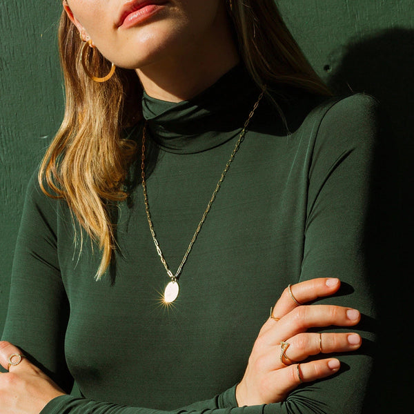 FX0071 925 Sterling Silver Large Coin Pendant Necklace