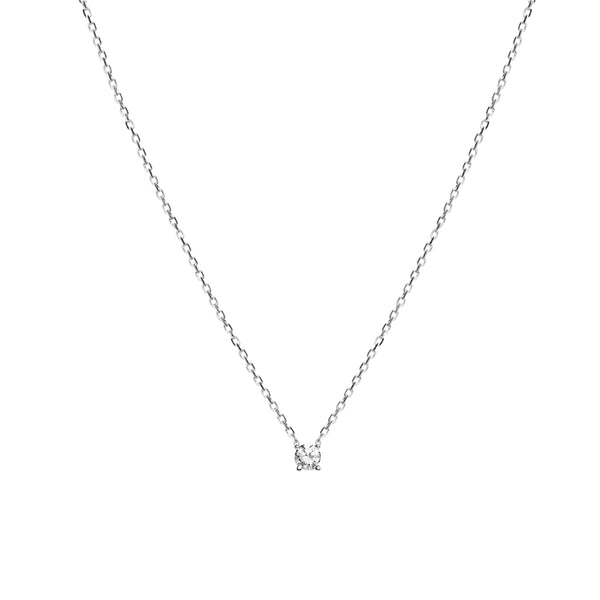 FX0077 925 Sterling Silver Medium Diamond Pendant Necklace