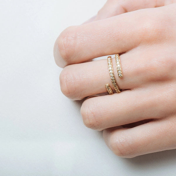 FJ0064 925 Sterling Silver Zircon Wrap Ring